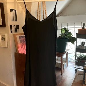 100% silk black slip dress